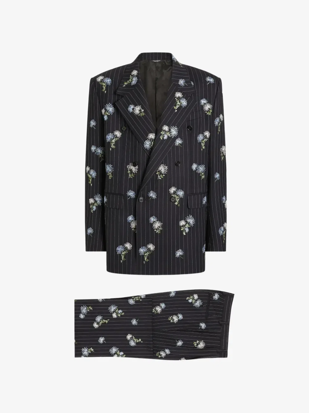 Шерстяной костюм Palermo с двубортным пиджаком и вышивкой DOLCE & GABBANA, черный