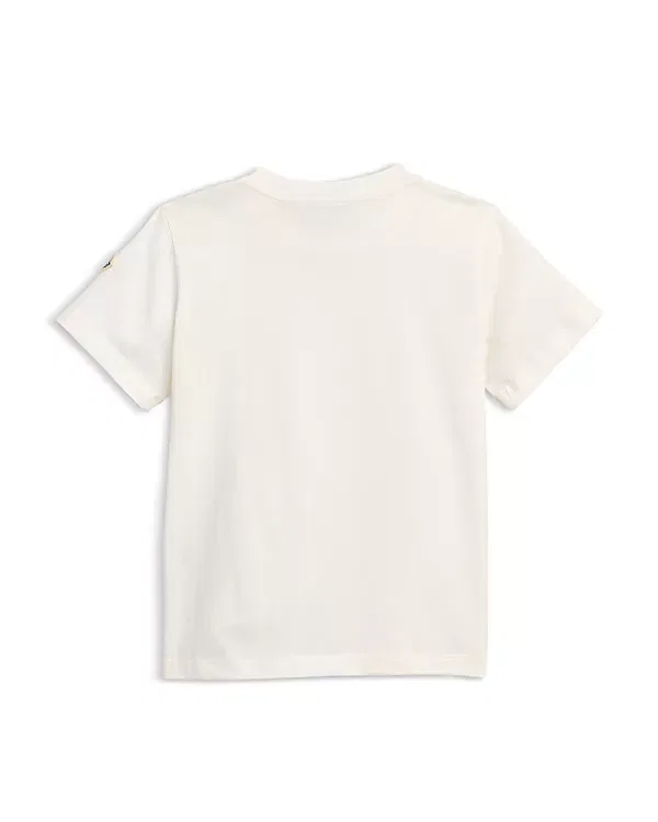 Детская футболка для мальчиков с принтом Logo Tee Moncler, Natural — фото 2