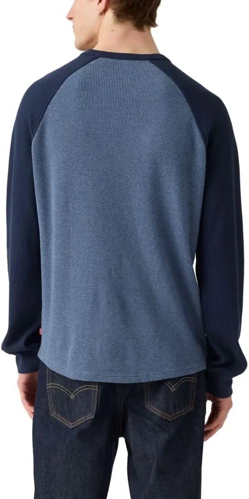 Мужская термофутболка с реглан-рукавами Thermal Raglan Crewneck Levi's, Vintage Indigo — фото 2