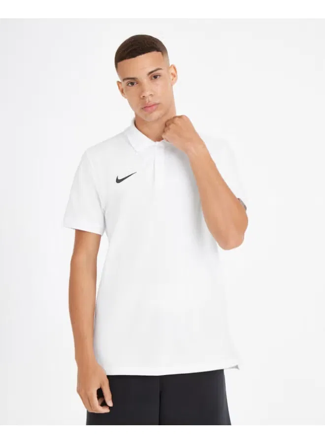 Поло мужское хлопковое с коротким рукавом Nike, белый — фото 4
