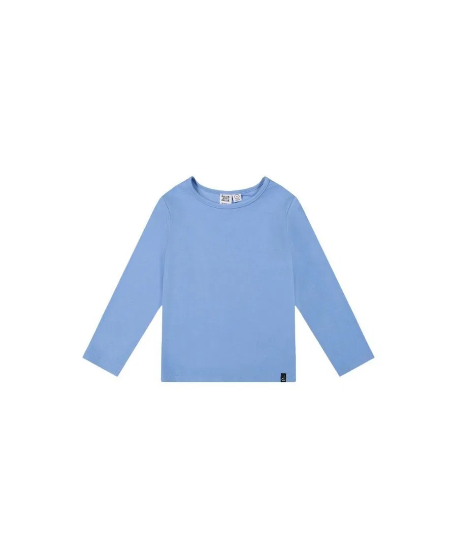 Топ с круглым вырезом и длинным рукавом из рибаны Deux par Deux, Pale Blue