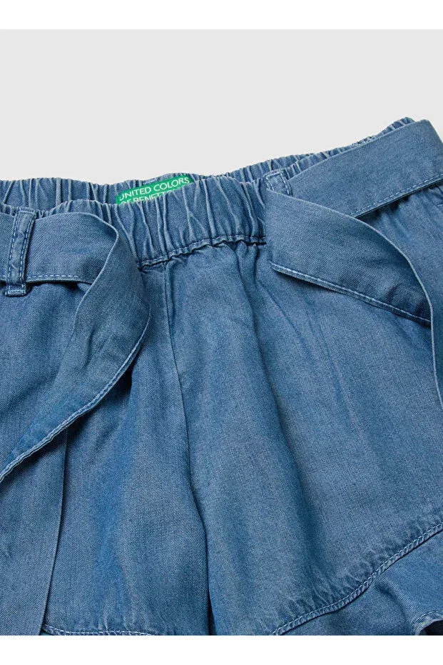 Детские шорты для девочек джинсовые United Colors Of Benetton, Light Blue — фото 3