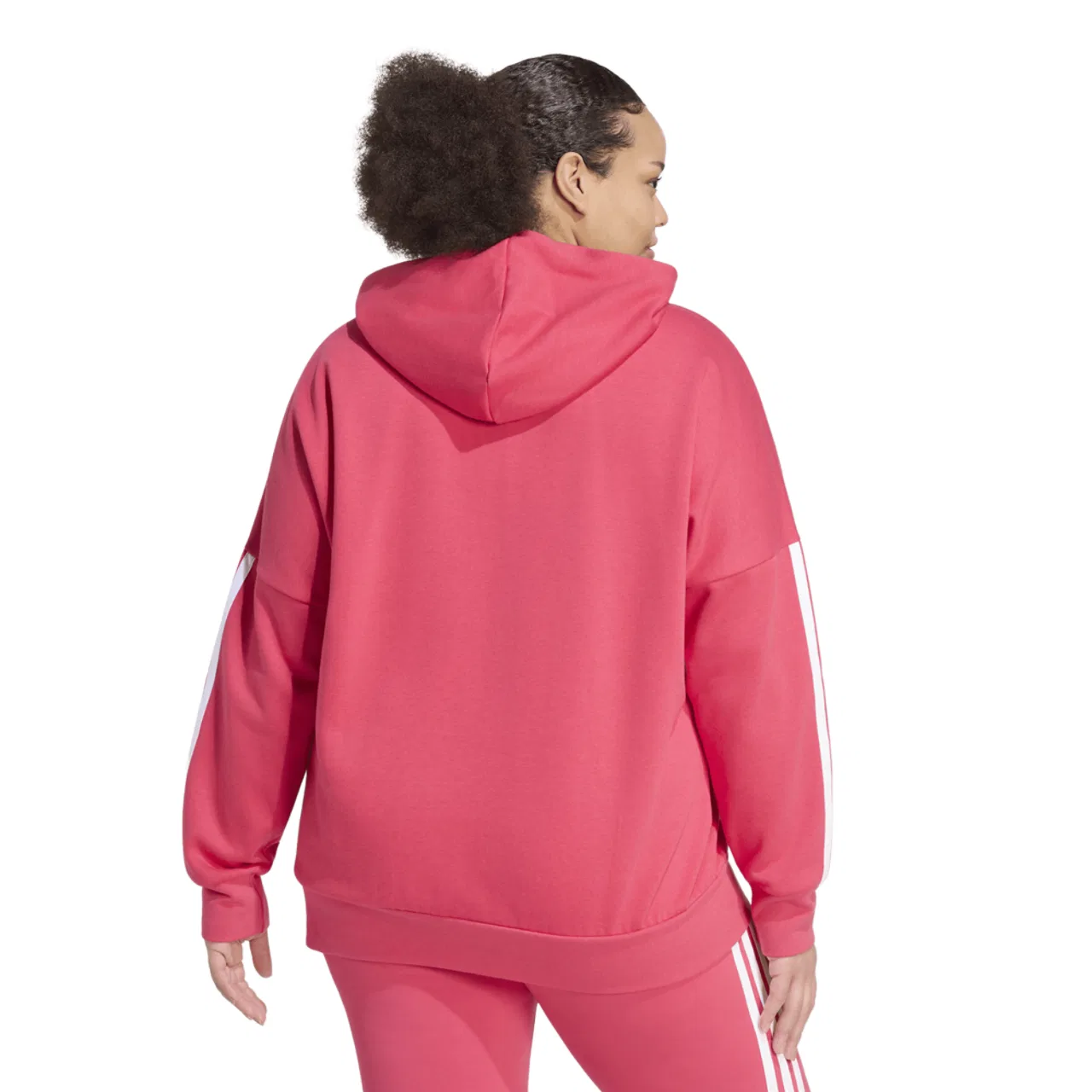 Женская флисовая кофта с молнией Essentials 3-Stripe FZ Adidas, цвет Power Pink — фото 2