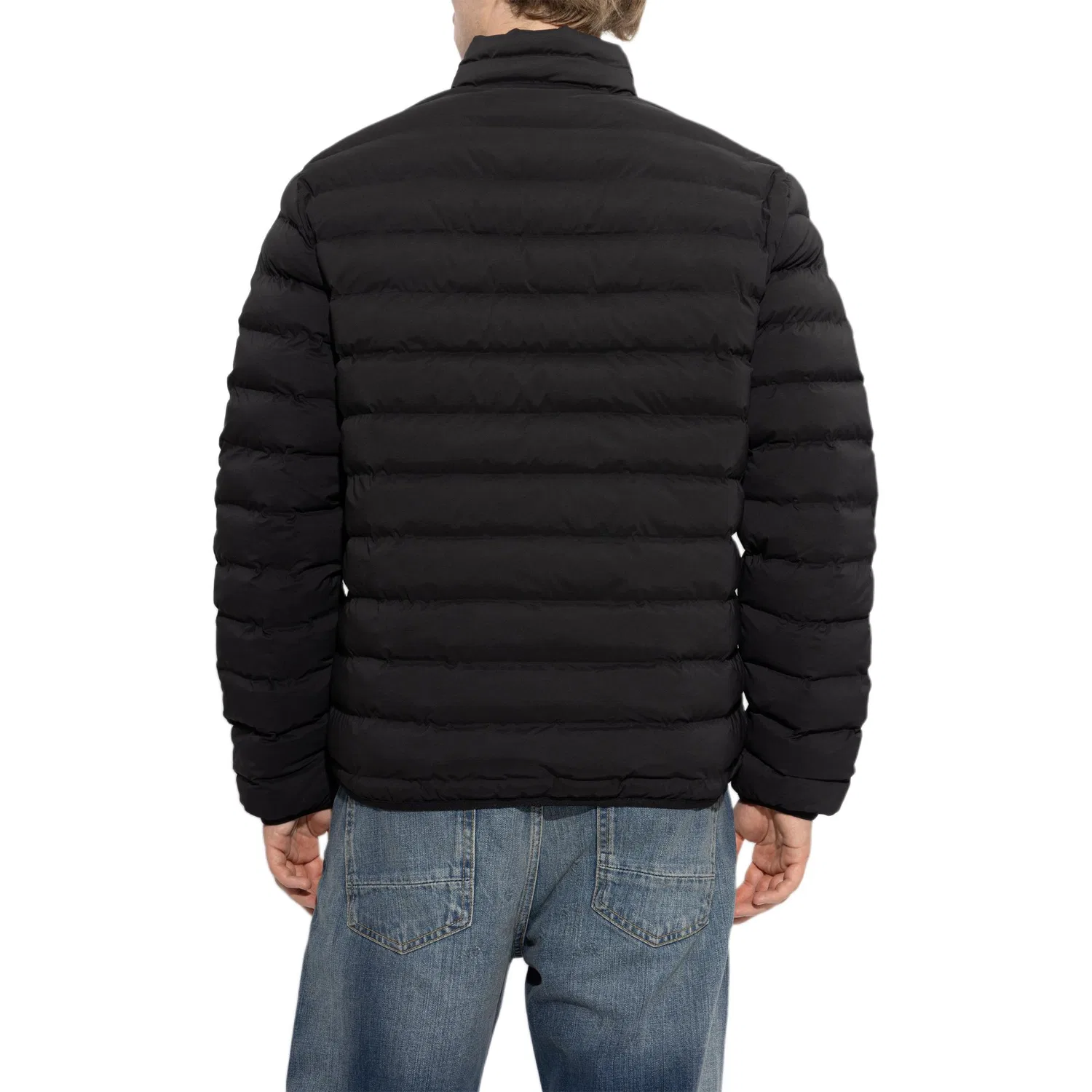 Мужская куртка-пуховик с воротником-стойкой EMPORIO ARMANI EA7, Black — фото 4
