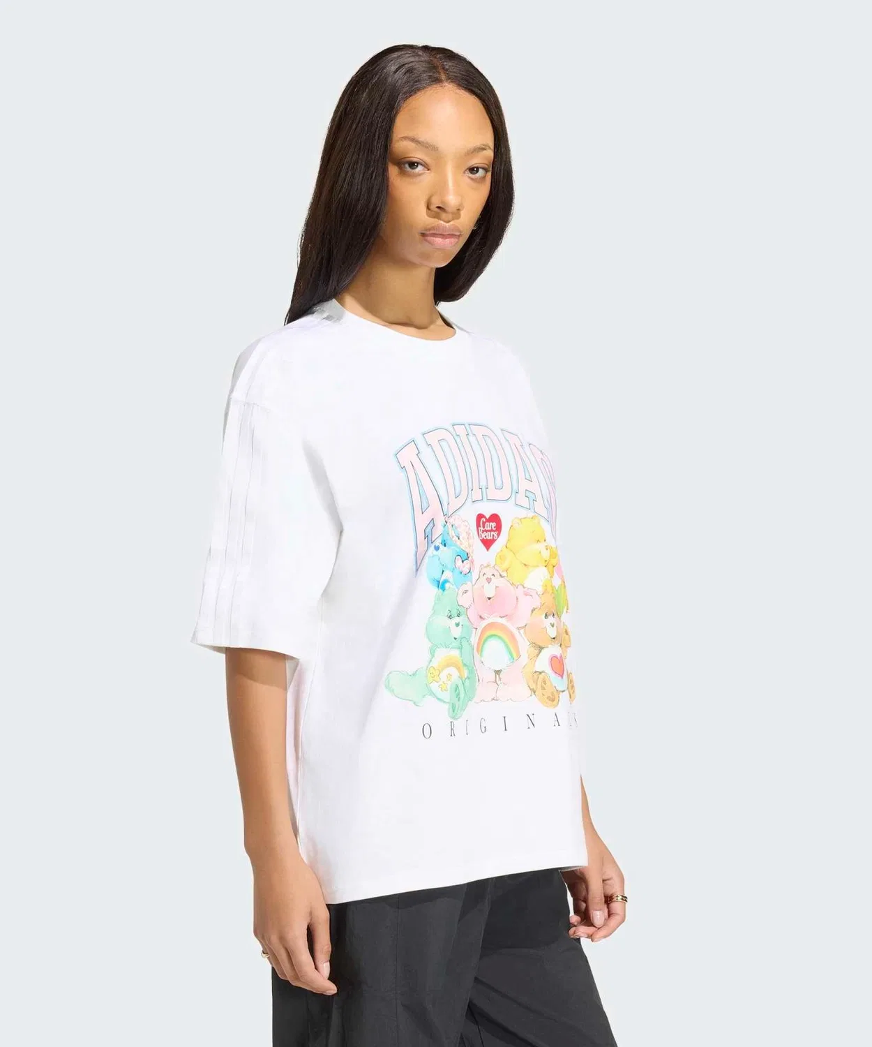 Женская футболка оверсайз с принтом Care Bears Adidas, Белый — фото 3