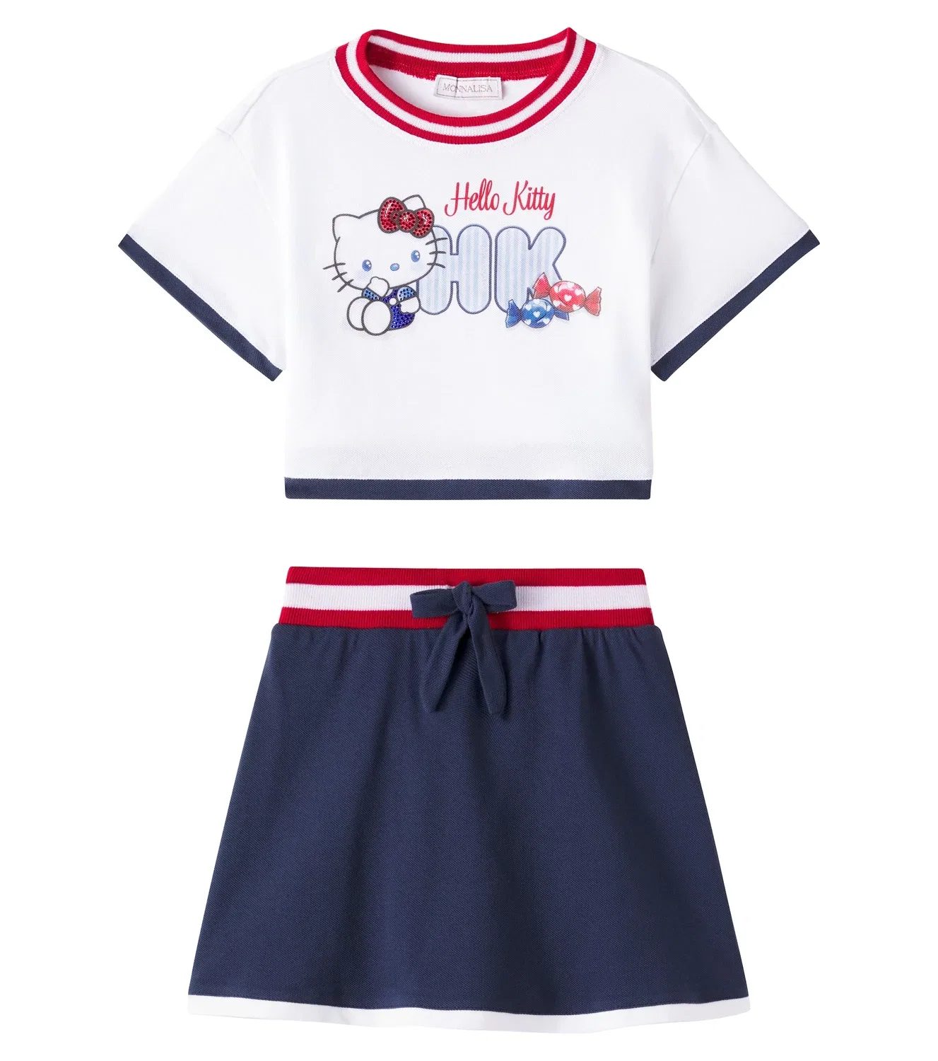Комплект из футболки и юбки с Hello Kitty Monnalisa, синий