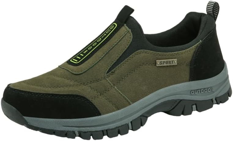 

Дышащие трекинговые ботинки для мужчин с нескользящей подошвой - идеально подходят для прогулок на свежем воздухе, альпинизма, модные и подходят для любого сезона Hchctry, черный/зеленый