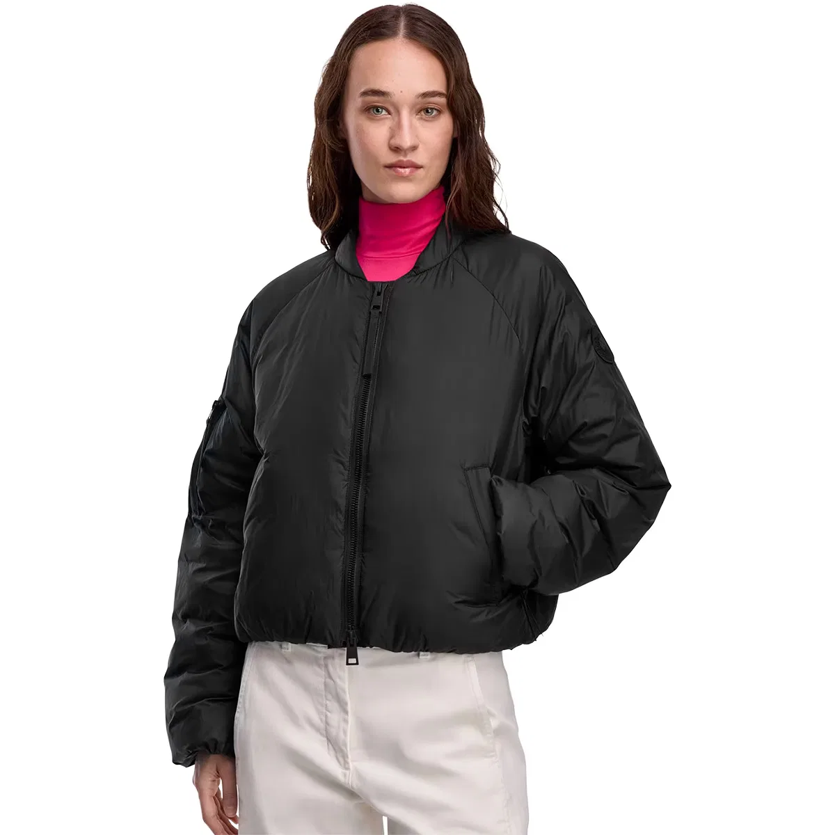 Женская куртка-бомбер из переработанного полиамида Canada Goose, черный