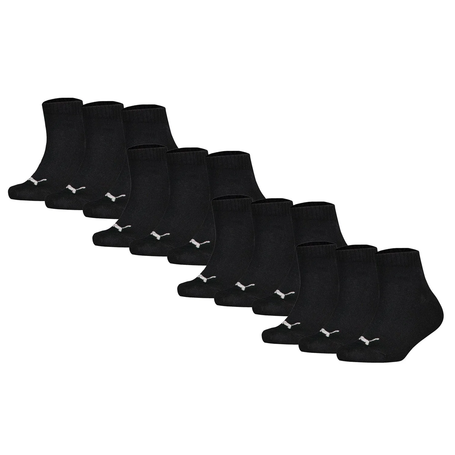 Детские носки с логотипом Puma, Plain Quarter 12P, Schwarz