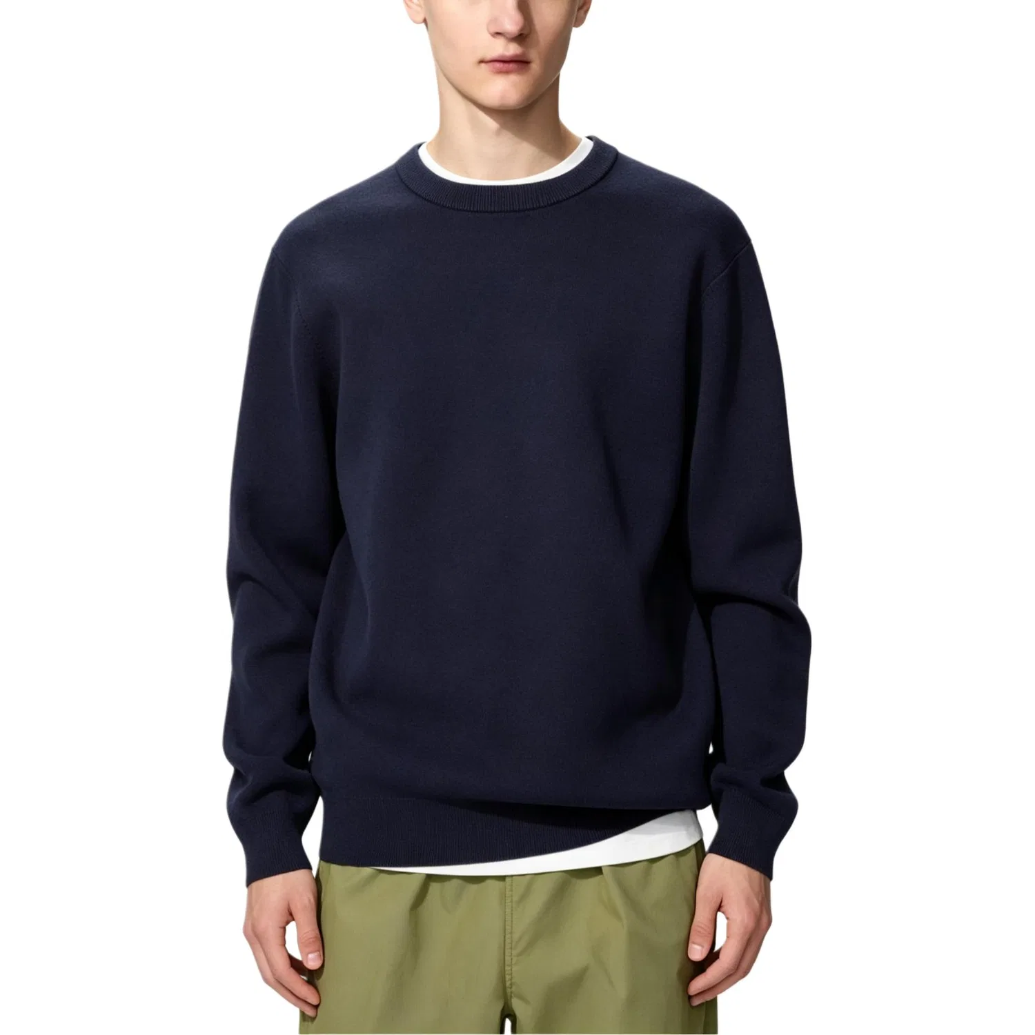 Женский свитер с круглым вырезом Navy Blue UNIQLO