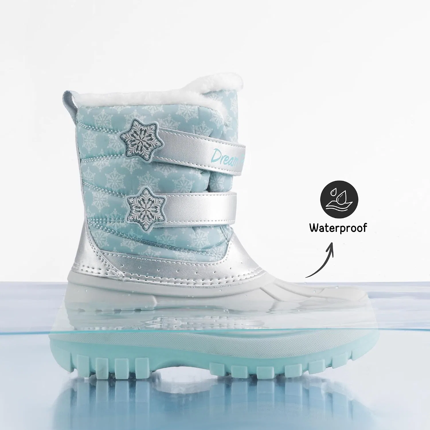 Детские зимние водонепроницаемые ботинки DREAM PAIRS, Blue/White — фото 2