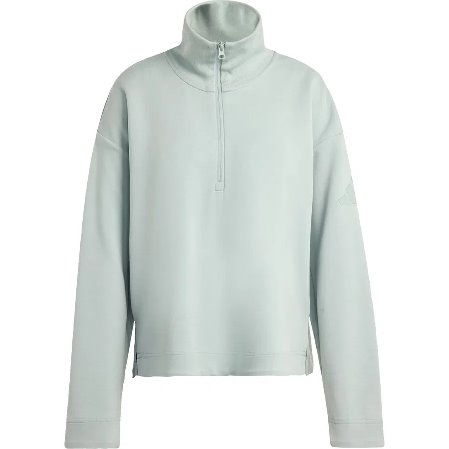 Женский свитшот с четвертью молнии Soft Lux Quarter-Zip adidas, Светло-зеленый — фото 3