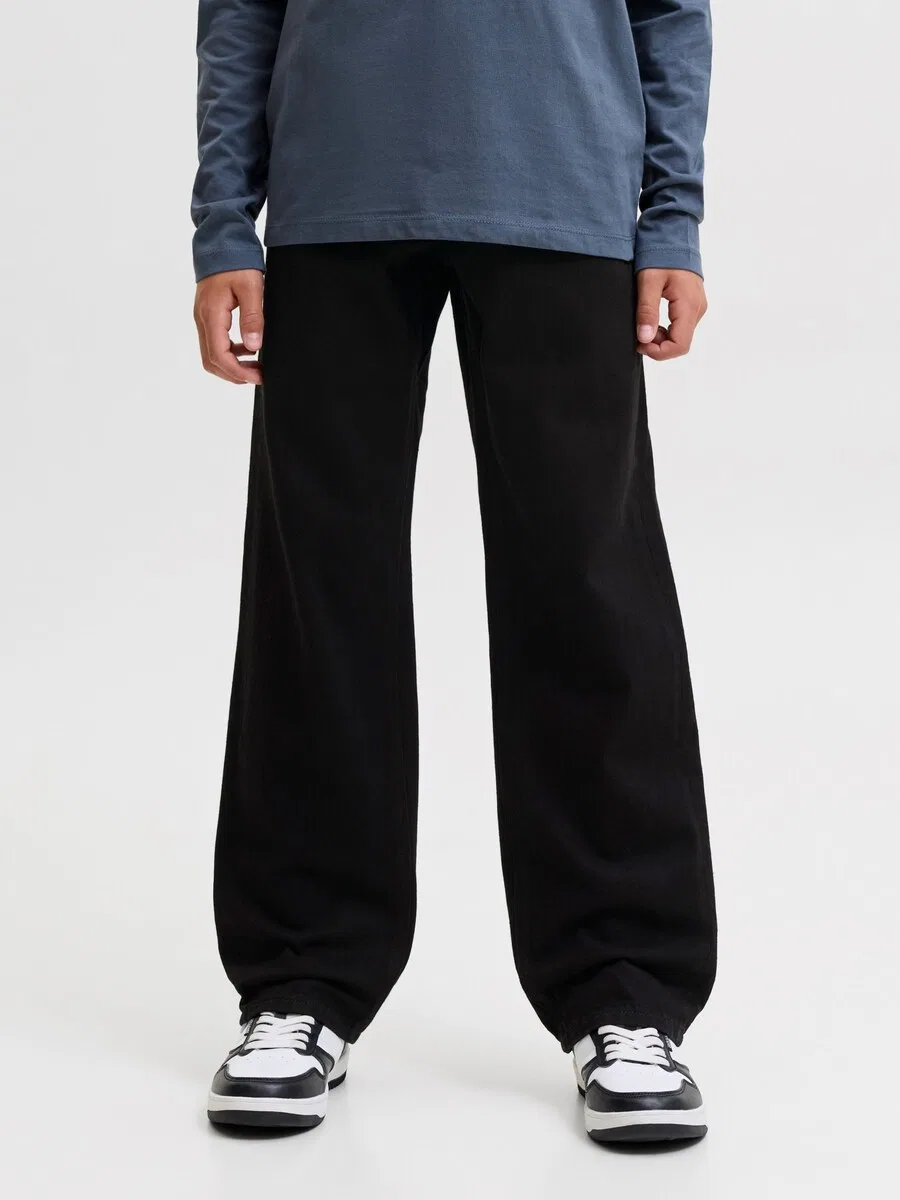 Шорты Jack & Jones Junior Baggy Jeans 'JJICHRIS JJORIGINAL' из черного денима