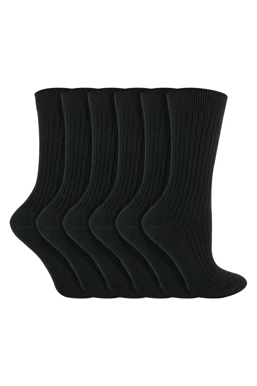 Набор из 6 пар хлопковых дышащих носков Sock Snob, Black — фото 3