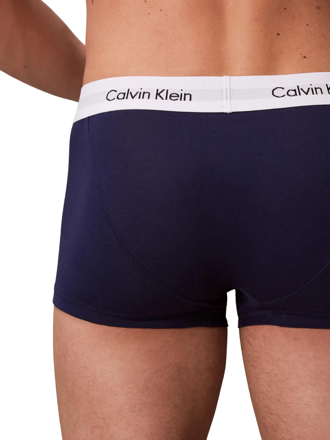 Мужские трусы-слипы из хлопка с эластаном Calvin Klein, Multicoloured (White/Red Ginger/Pyro Blue) — фото 4