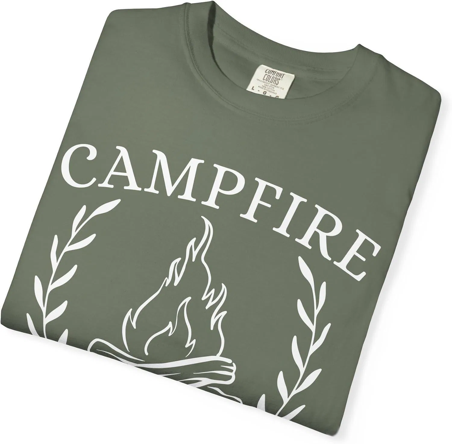 Женская футболка с принтом Campfire Social Club Comfort Colors 1717, Moss — фото 3