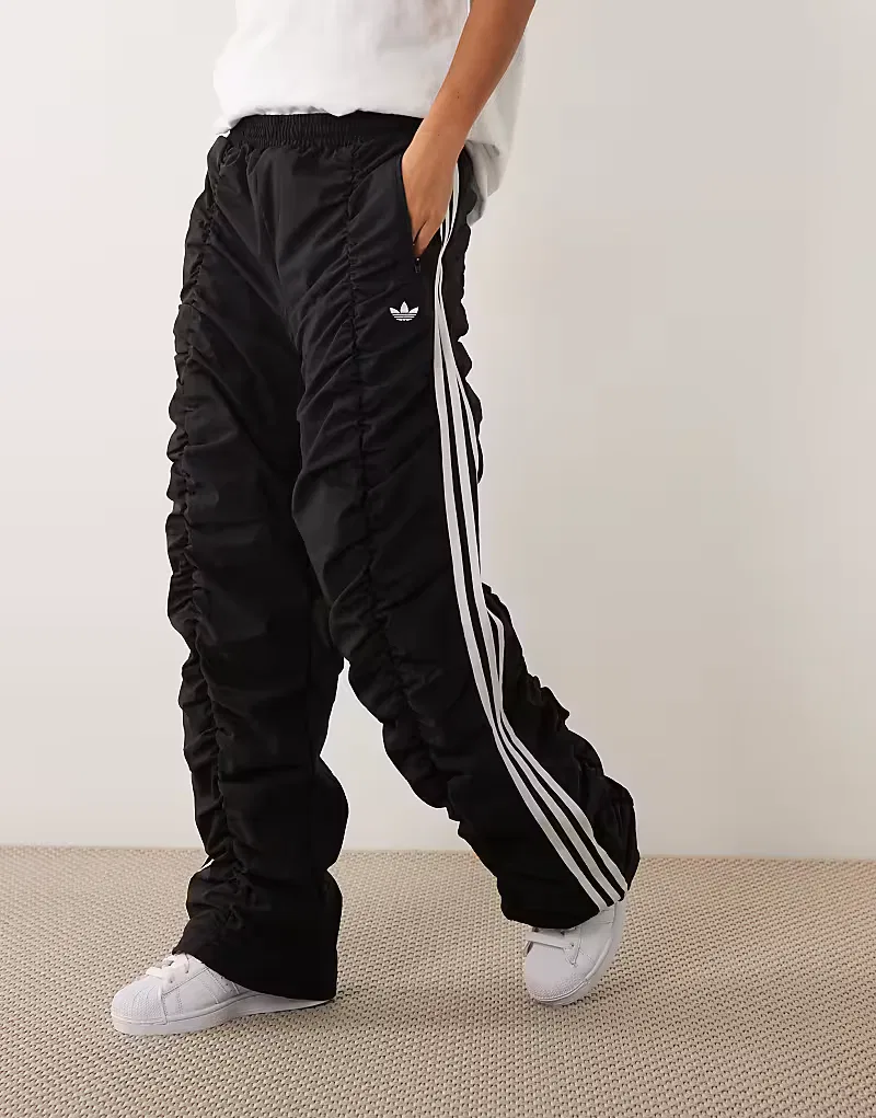 Спортивные брюки Adidas Originals с присборенной отделкой, черный