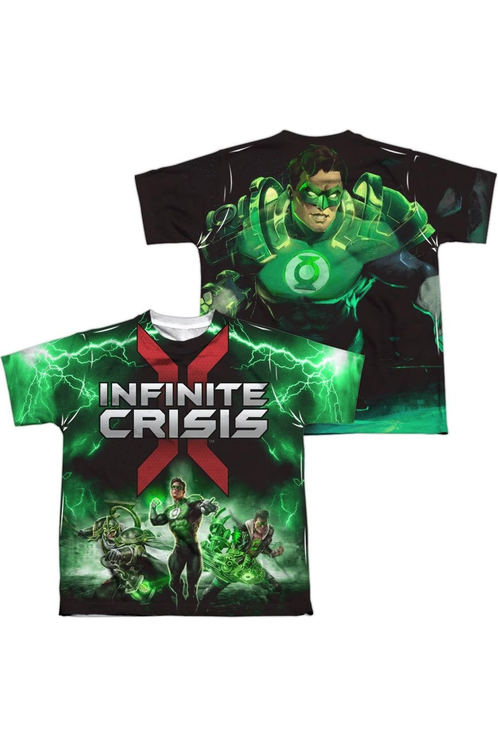 

Футболка с коротким рукавом для детей Infinite Crisis Green Lantern (принт спереди и сзади) Gildan