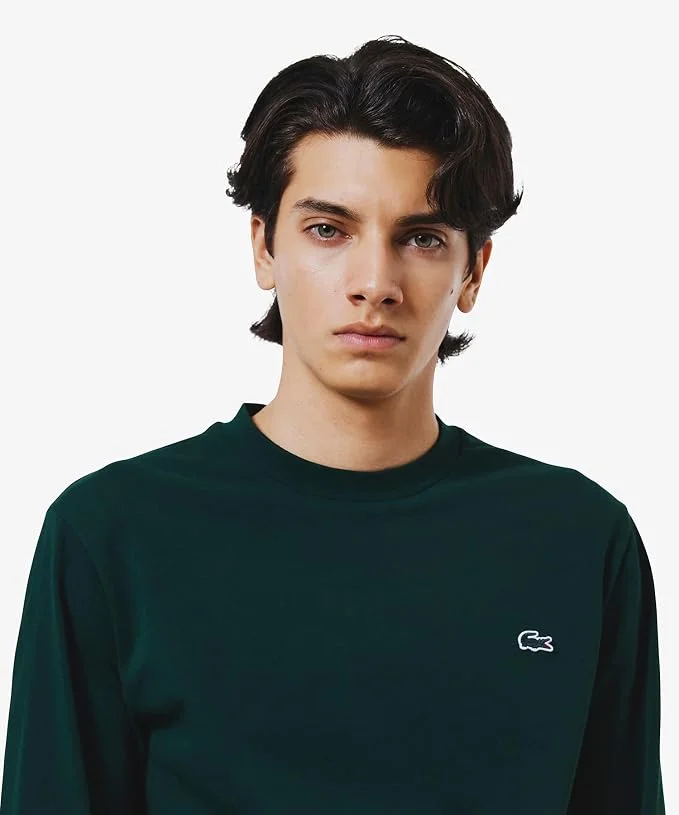 Футболка с длинным рукавом Lacoste Official Basic, классический крой, армейский — фото 3