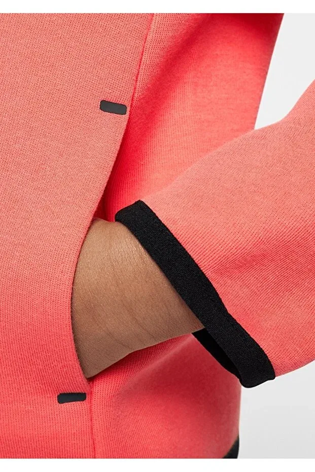 Детские свитшот для девочек с капюшоном Tech Fleece Nike, Pomegranate Flower — фото 4