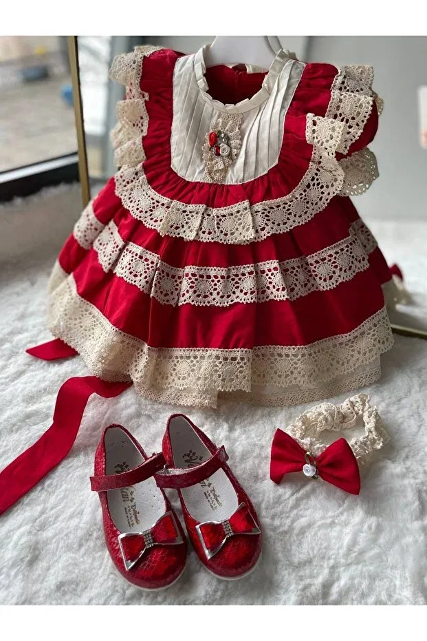 Детское платье для девочек без рукавов Mevlüt Dress Shopland, Red