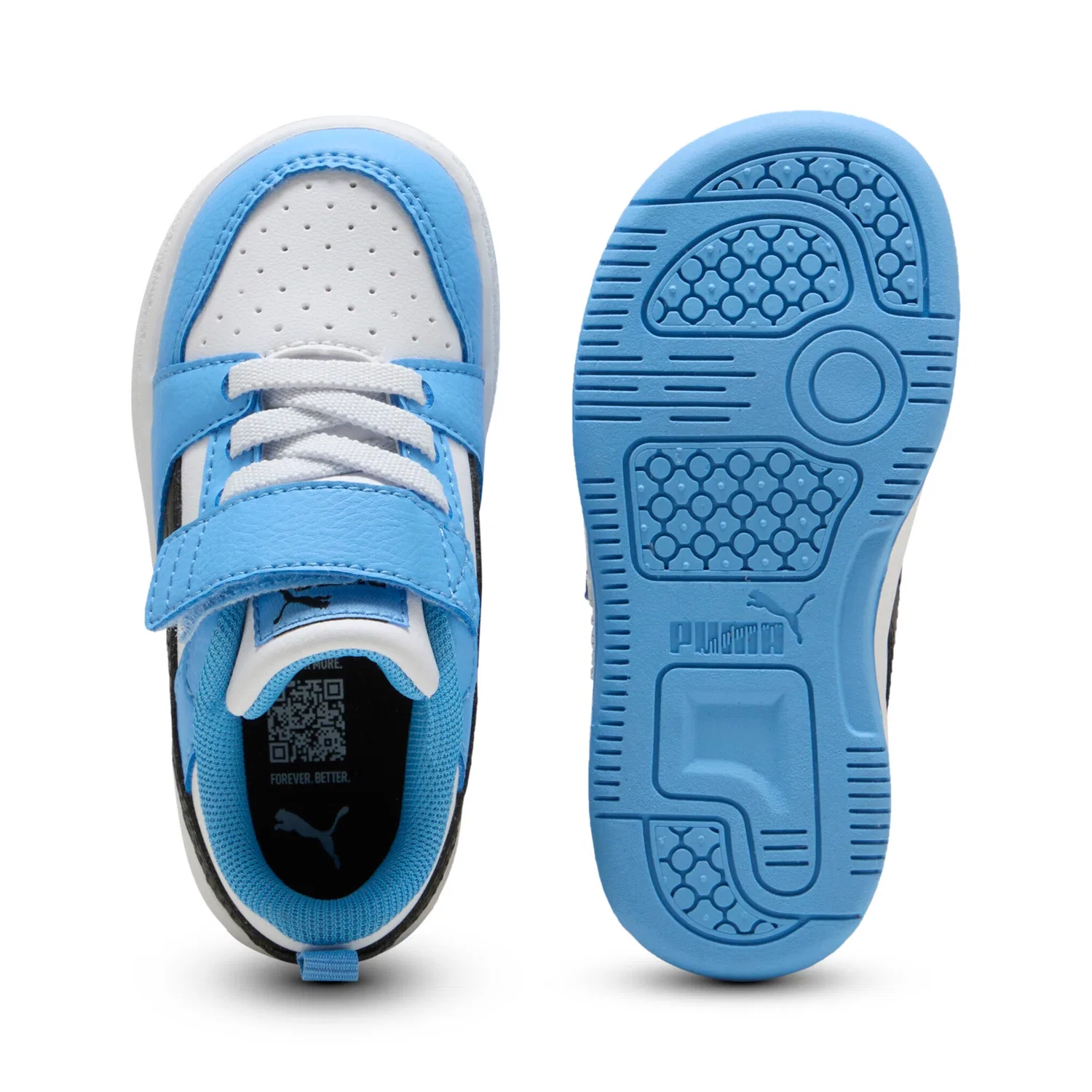 Детские кроссовки с низким верхом Rebound v6 PUMA, Team Light Blue/PUMA Black/PUMA White — фото 4