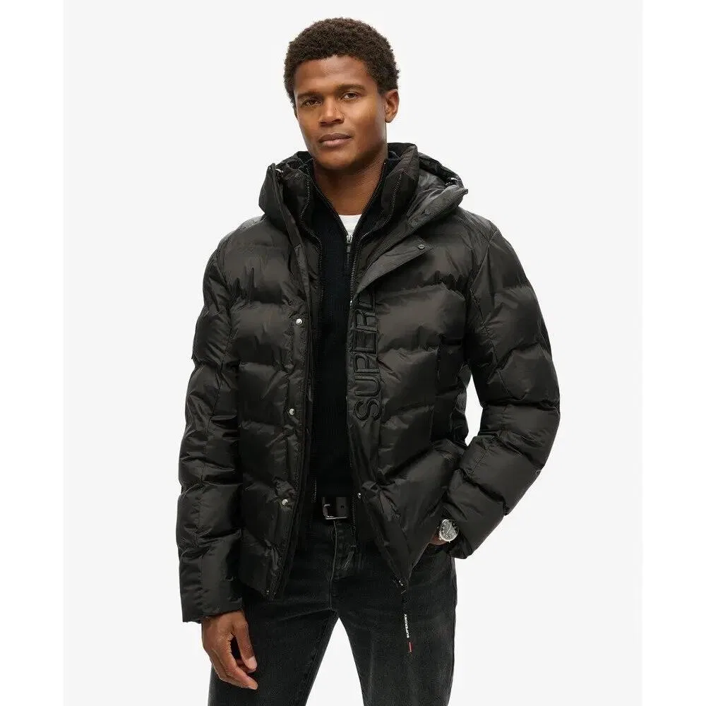 Мужская стеганая куртка City Graphic Superdry, Черный — фото 3