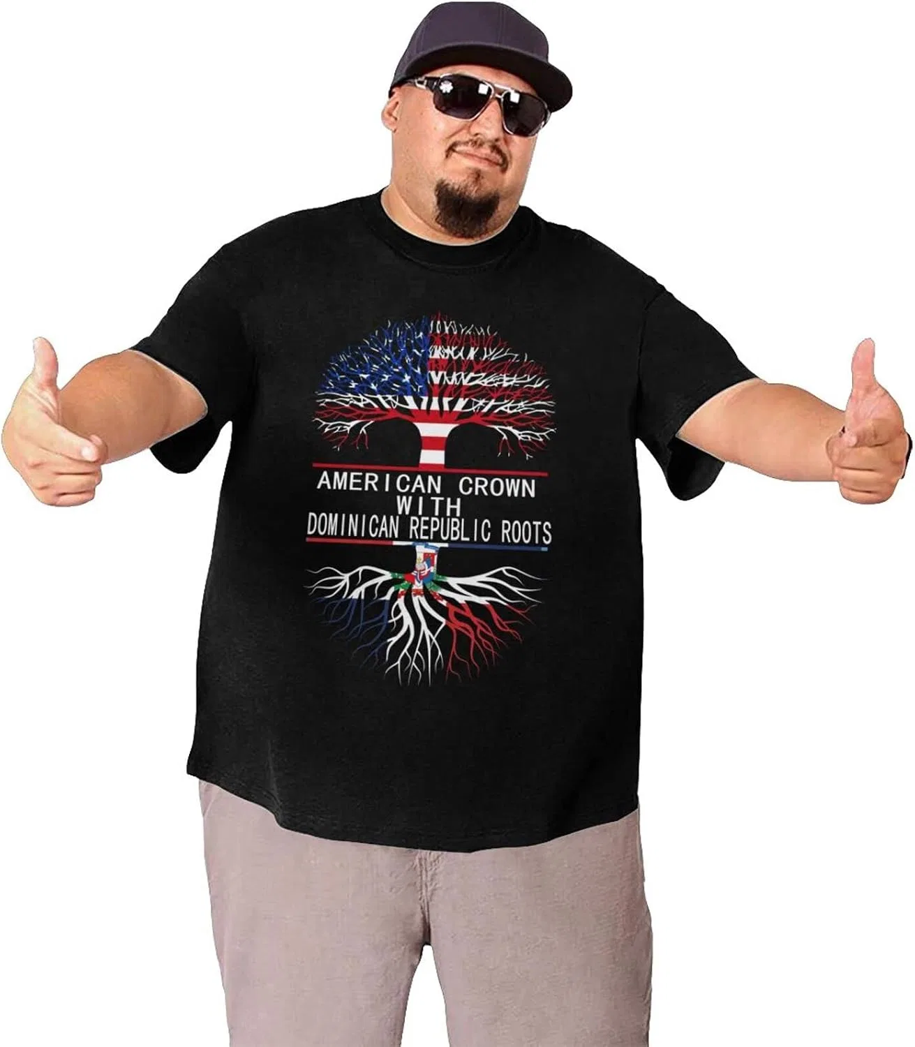 Мужская футболка с графическим принтом Modern, American Crown With Dominican Republic Roots — фото 3
