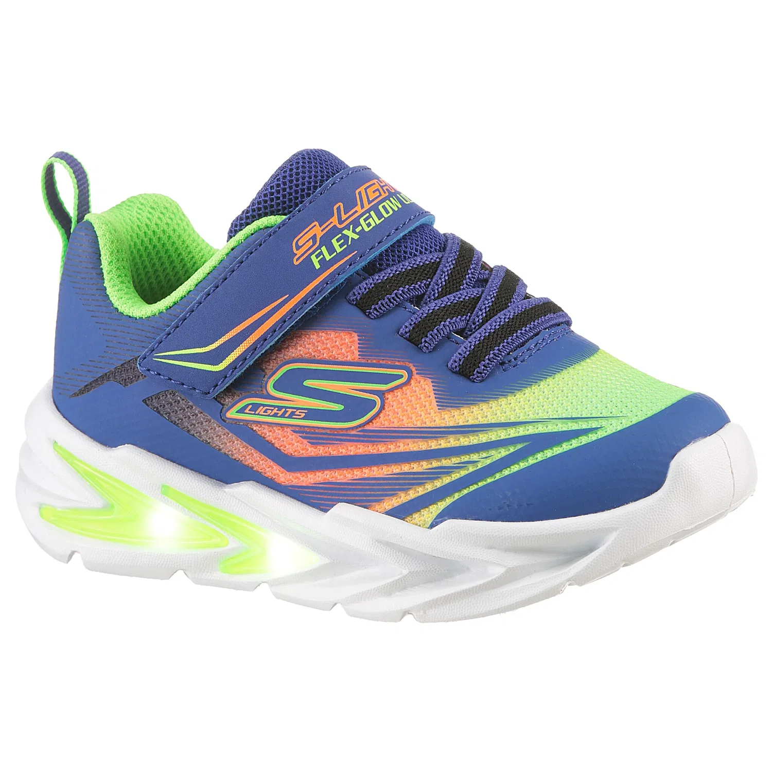 Детские кроссовки для первых шагов со световыми эффектами Skechers, Blue Multi