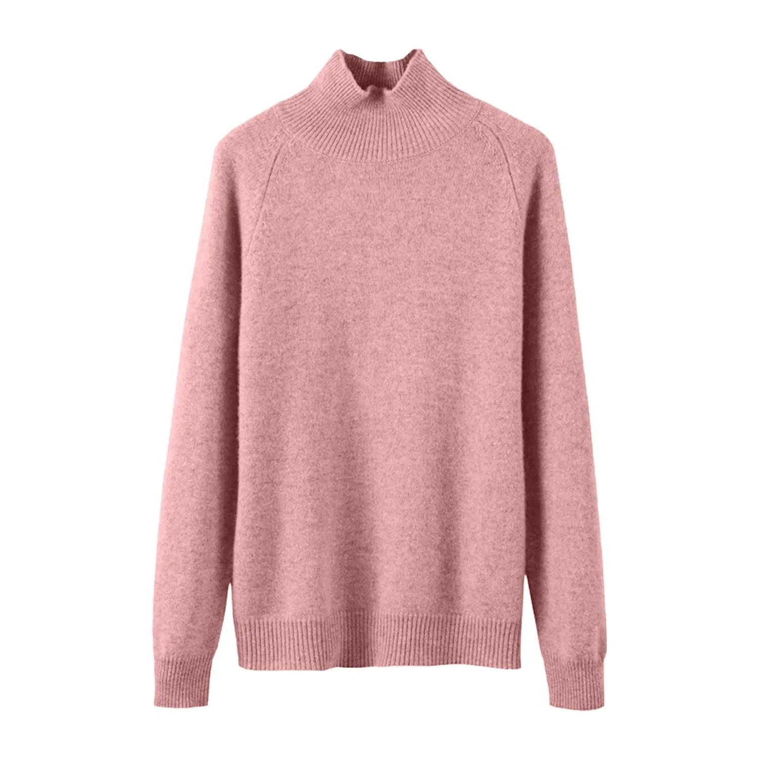 Женский свитер без рукавов с высоким воротником Long Wool Sweaters, Pink — фото 2