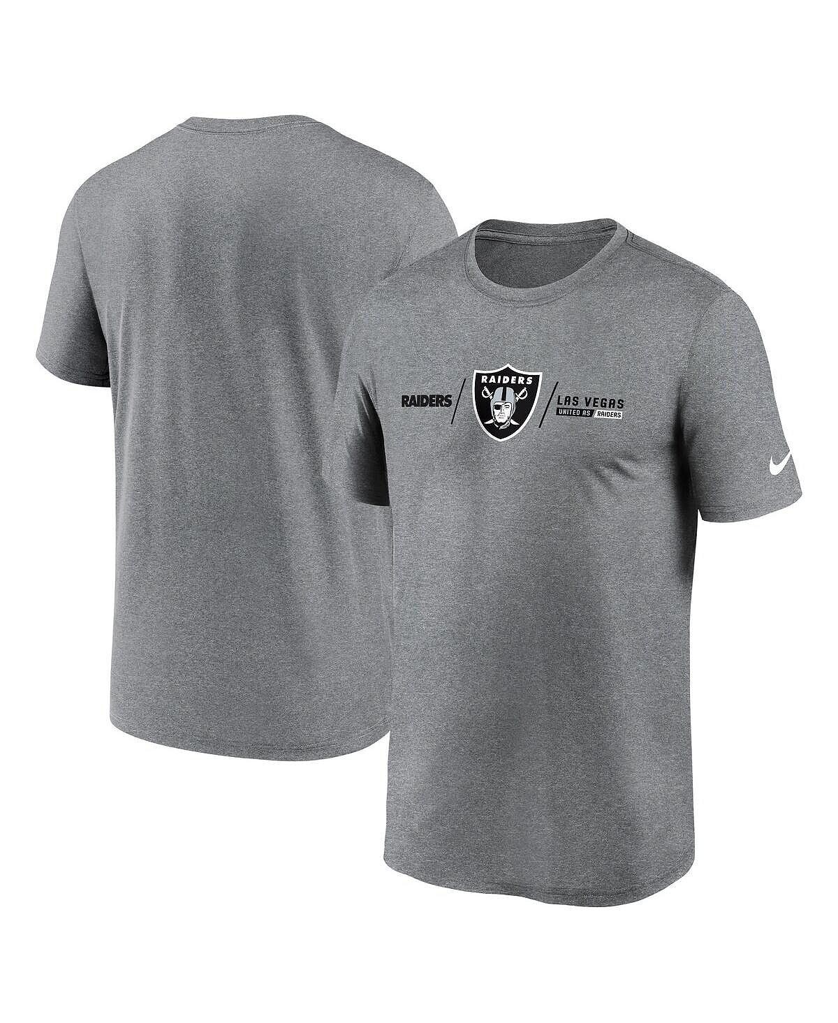 

Мужская футболка heathered charcoal las vegas raiders horizontal lockup legend Nike, мульти