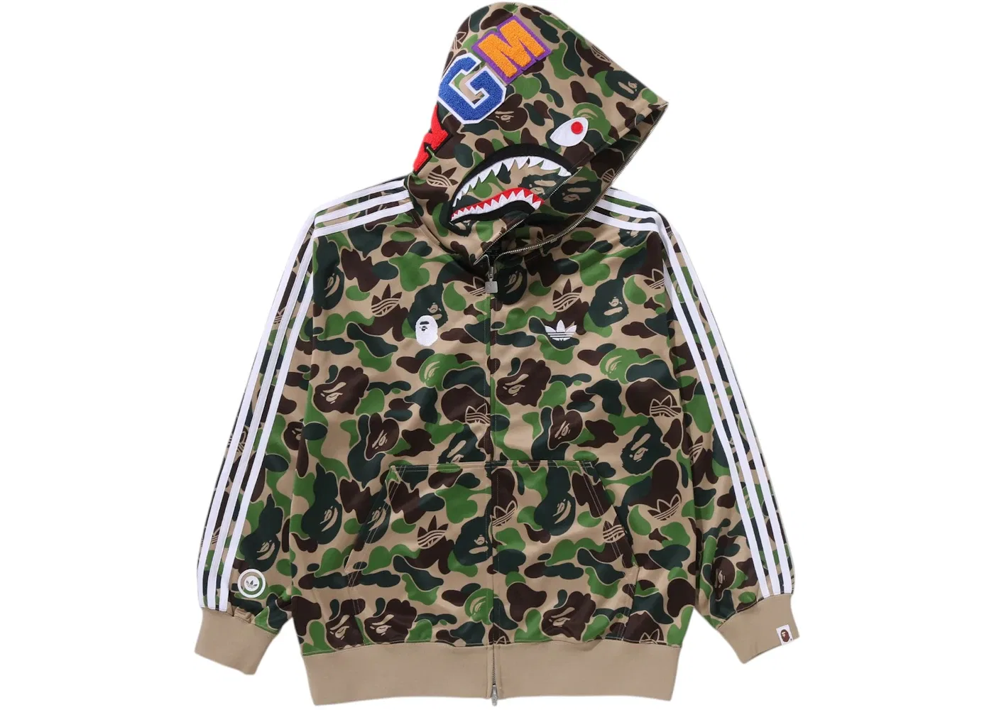 Мужская худи с принтом Shark Green Adidas, Green