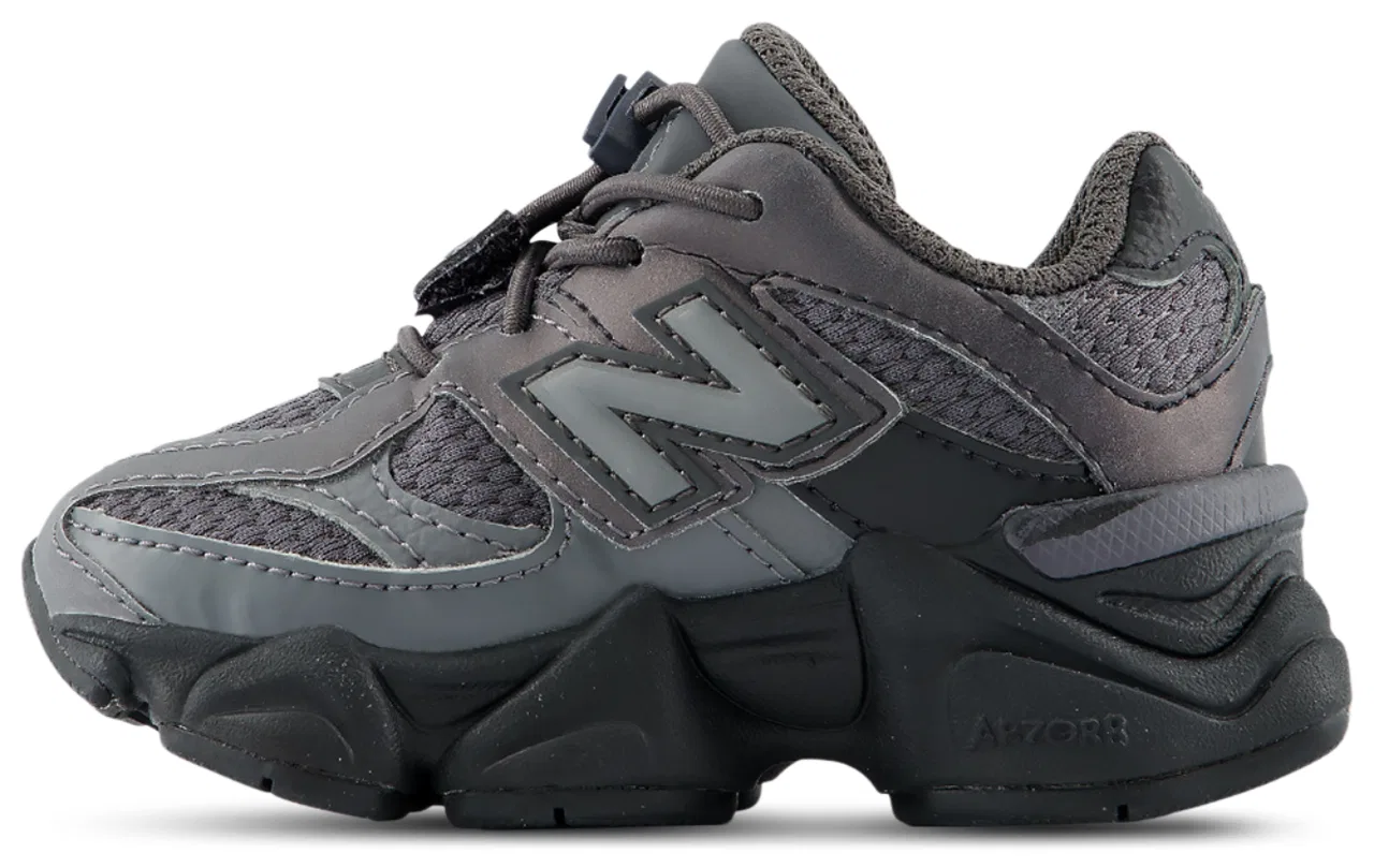 Детские кроссовки для мальчиков с амортизацией ABZORB New Balance 9060, Black Reflect/Grey — фото 2