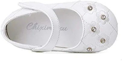 Детские балетки для девочек с принтом Flower Ballerina Flats Princess Dress Mary Jane Shoes Chiximaxu, White — фото 3