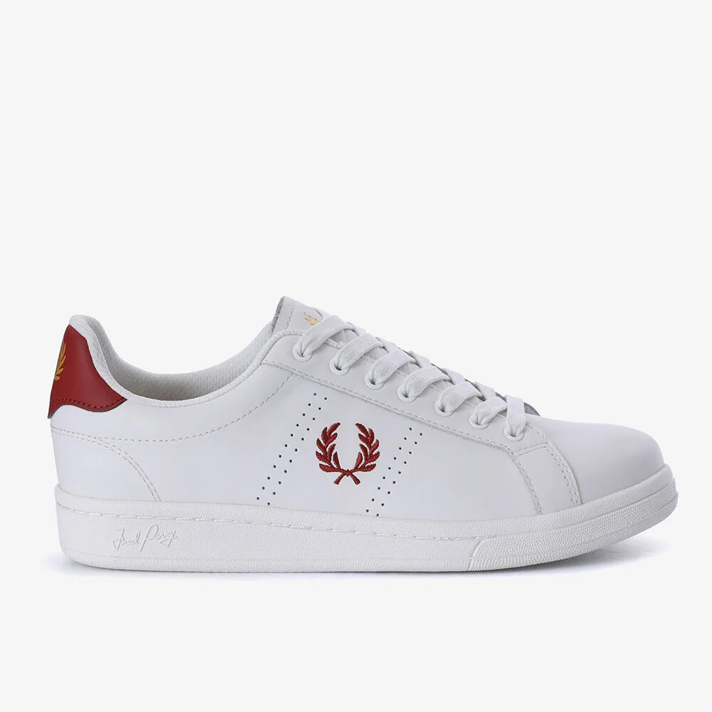 Мужские кожаные кроссовки B721 от Fred Perry, бело-красные