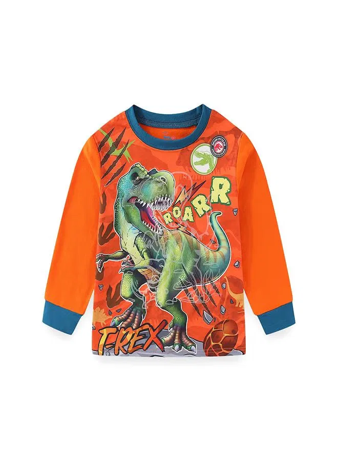 Пижама светящаяся в темноте с принтом T-Rex Babyqlo, мультиколор — фото 4