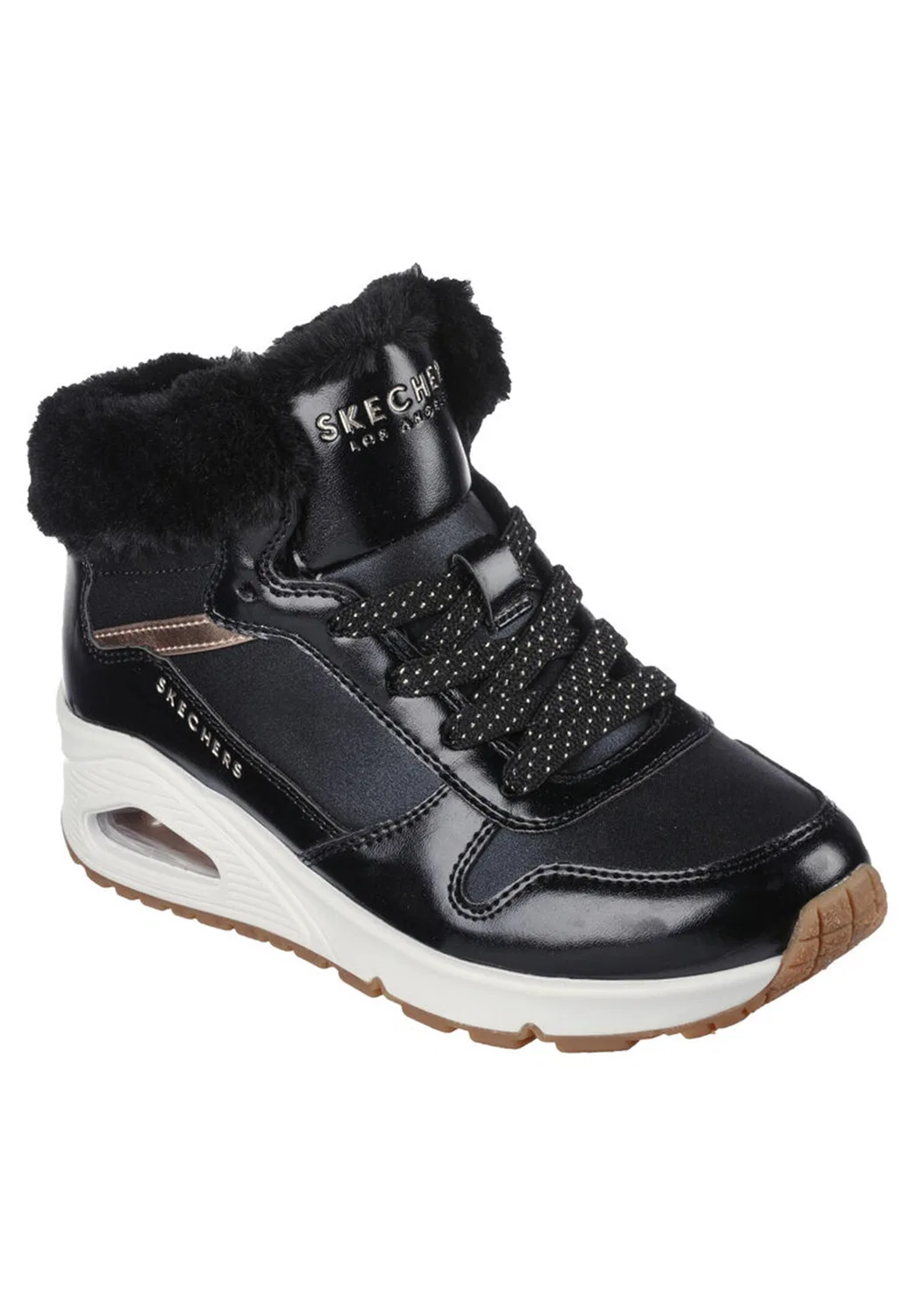 Детские зимние ботинки-сникеры с принтом UNO Cozy On Air Skechers, Schwarz