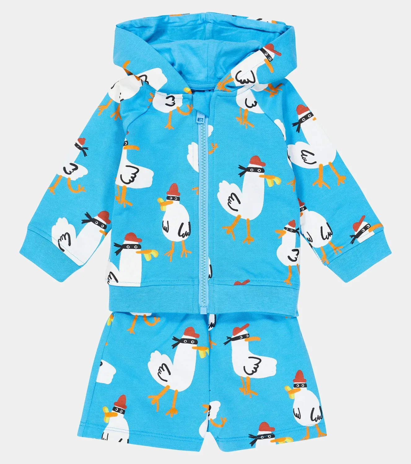 Комплект свитшот и шорты с капюшоном Stella Mccartney Kids, голубой — фото 2