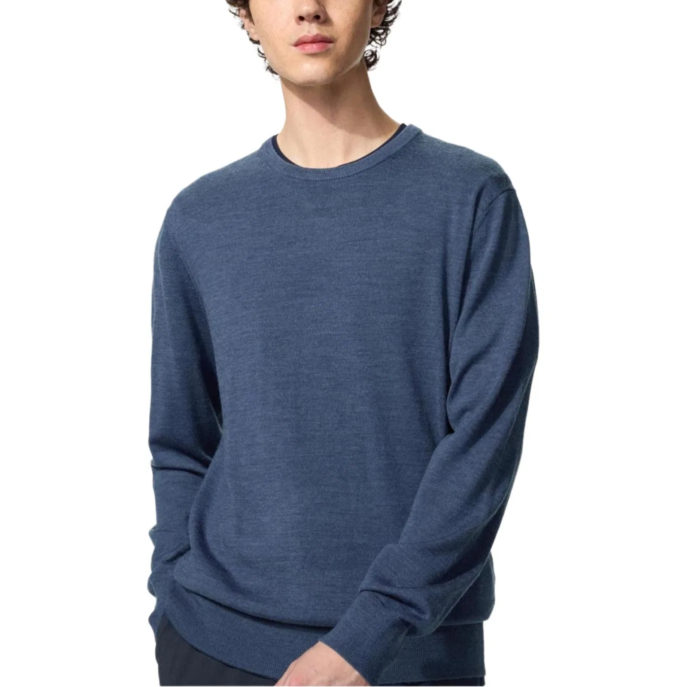 Мужской свитер с круглым вырезом Royal Blue SS26 Knitwear UNIQLO — фото 3