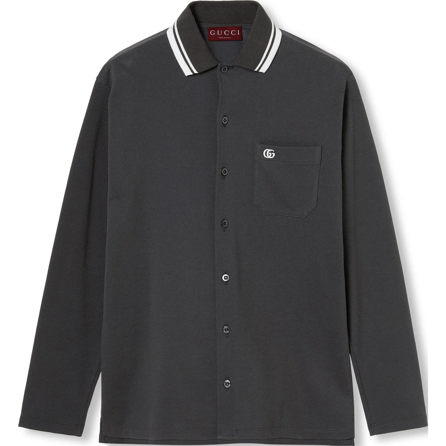 Мужское поло с вышивкой Dark Gray GUCCI