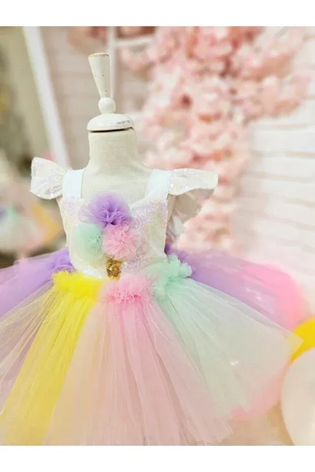 Детский комбинезон для девочек кружевной Ice cream white romper baby girl dress Hly Karol Tasarım, White — фото 3
