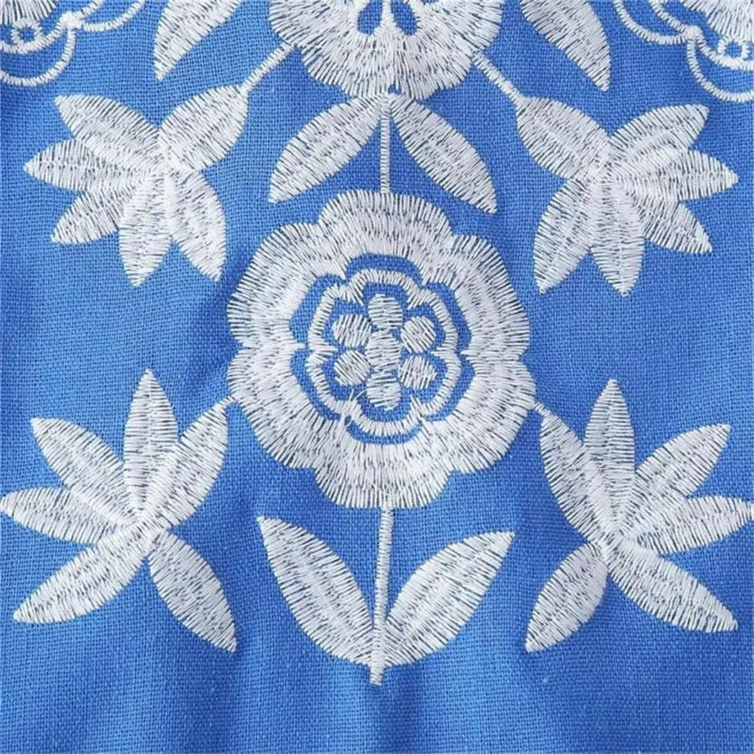 Женское платье с цветочной вышивкой A-line, Lightgreen — фото 3