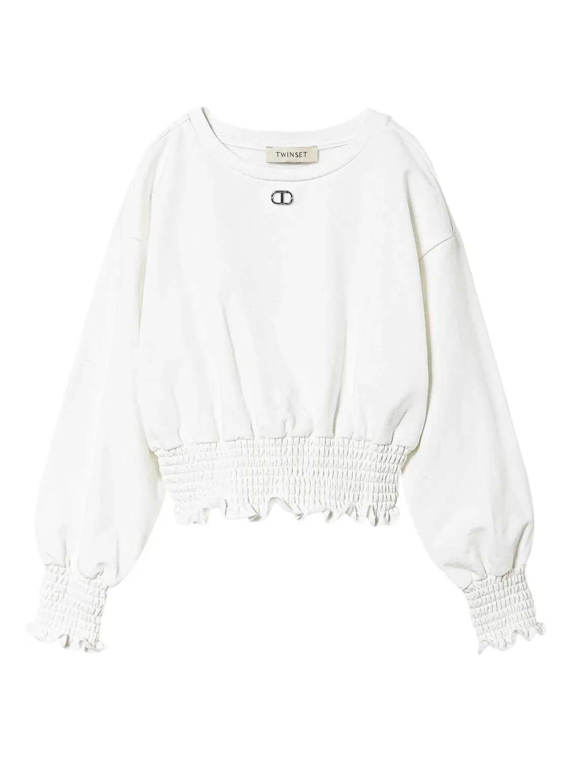 TWINSET Белый свитшот со сборкой