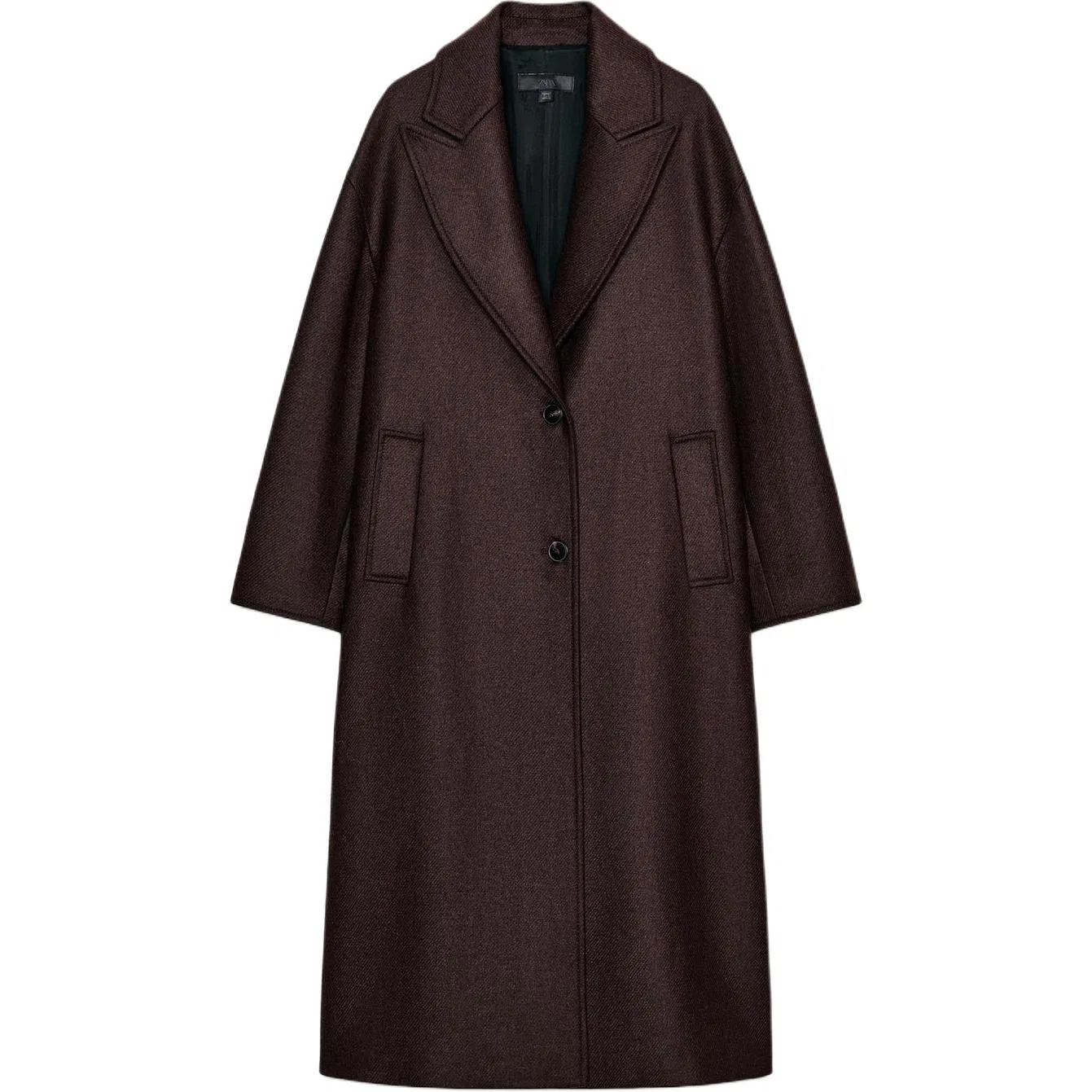 Женское пальто с лацканами Brown ZARA, Brown