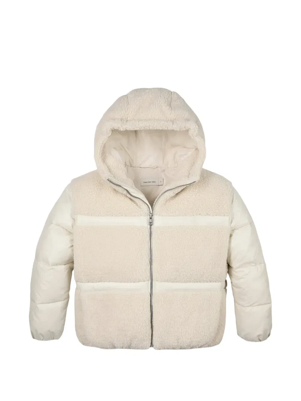 Куртка с флисовыми вставками Calvin Klein Kids, бежевый