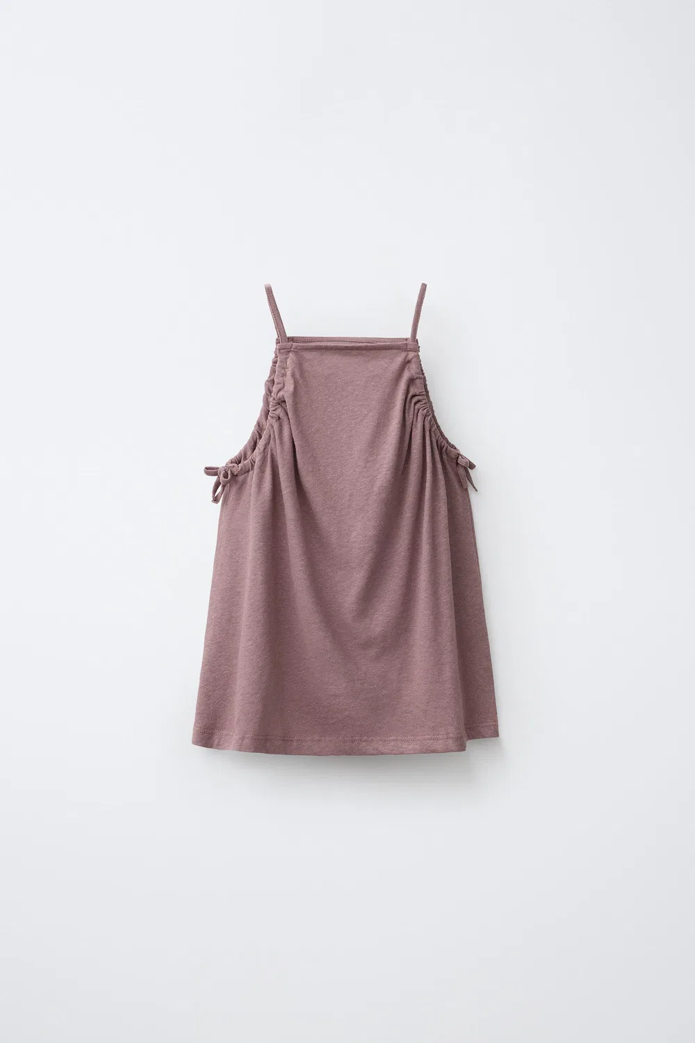 Комплект из топа и шорт-бермуд из смеси хлопка и льна ZARA, Brown/Taupe — фото 3