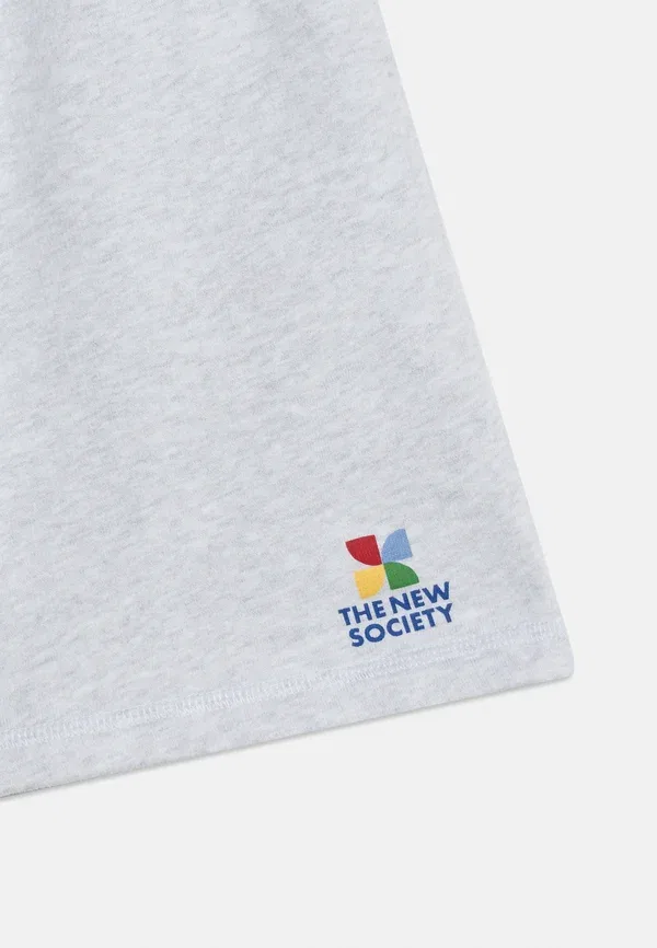 Шорты хлопковые Logo The New Society, Light Grey Melange, светло-серый — фото 3