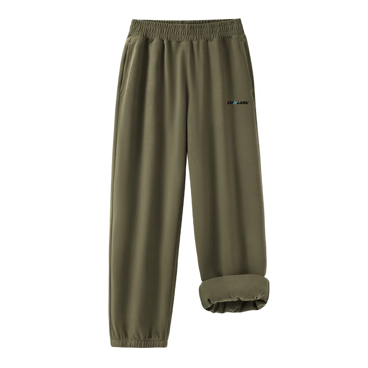 Детские утепленные спортивные штаны с принтом Tonlion, Olive Green
