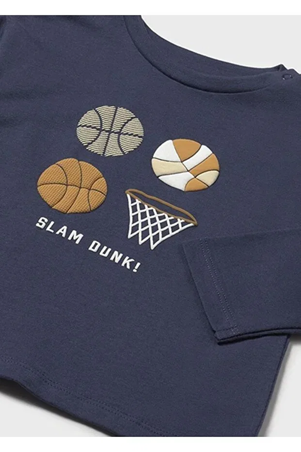 Детская футболка с длинным рукавом с принтом Mayoral, Navy Blue — фото 3