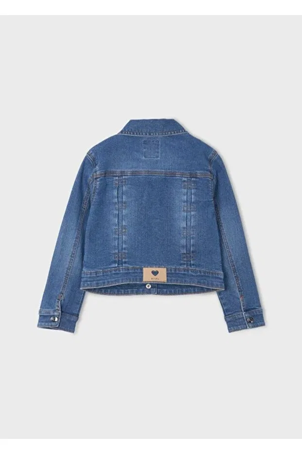Детский джинсовое джакет для девочек с длинным рукавом Mayoral, Navy Blue — фото 2